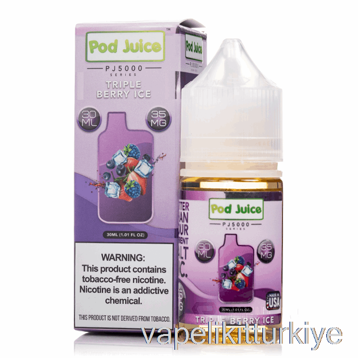 Vape Likit üçlü Berry Buz - Bakla Suyu Pj5000 - 30ml 55mg